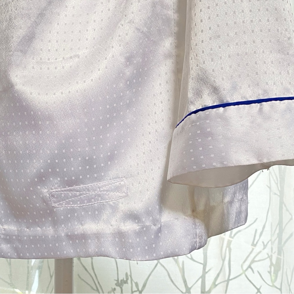 Vintage Christian Dior white satin collared long sleeve button up pajama PJ top - Picture 12 of 13